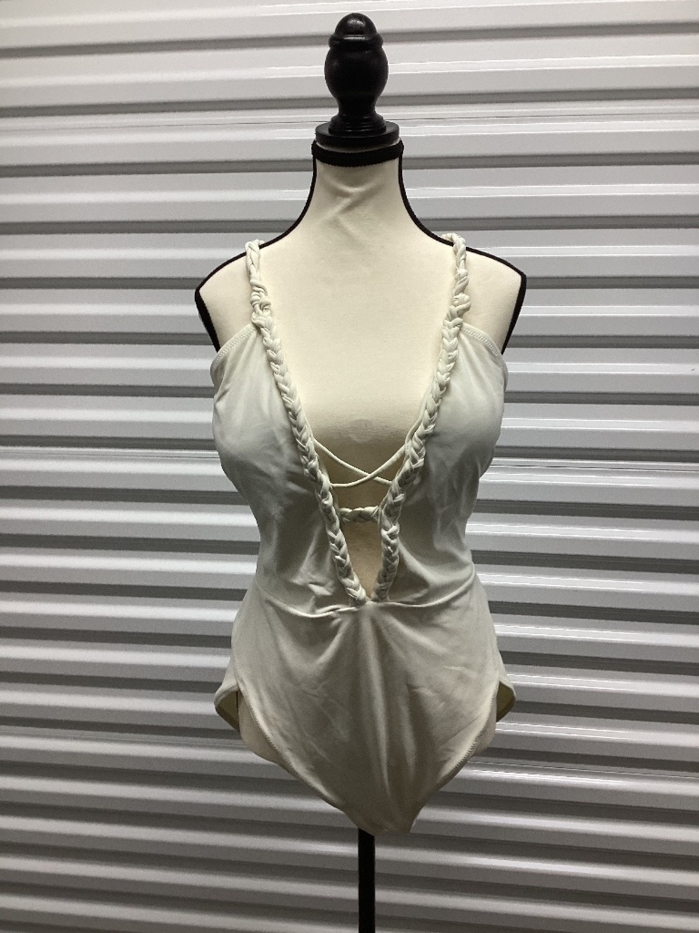 Ashley Graham x Swimsuits For All Braid Accent Plunge One-Piece Swimsuit,Size 16